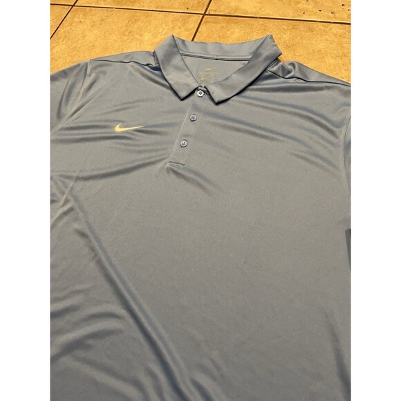 Nike Shirt Mens XXL Blue Golf Polo Dri-Fit Tech Performance Short Sleeve NEW - Picture 1 of 8
